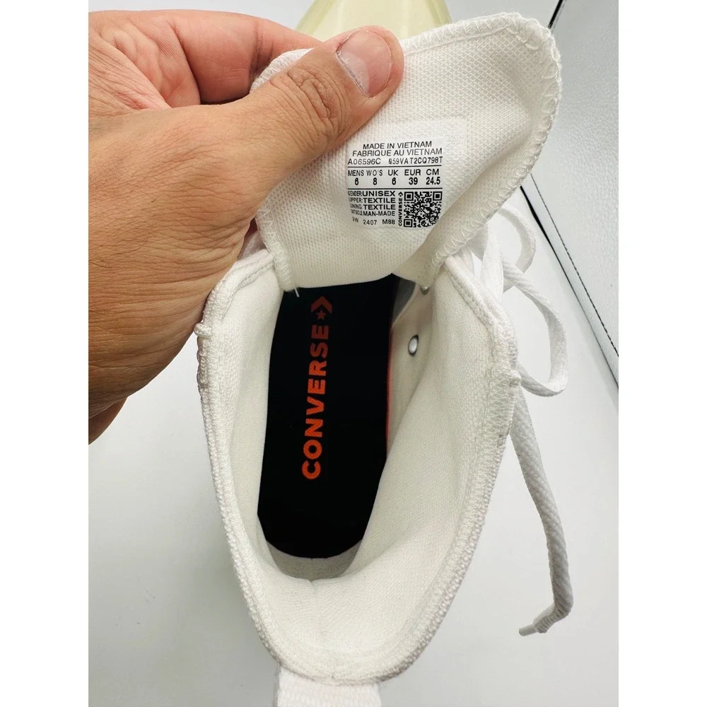 Converse CX High Top White Canvas Sneakers Glow Sole Men's 6 Women's 8 - Picture 6 of 12